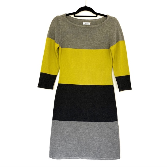 Calvin Klein Dresses & Skirts - Calvin Klein Striped Sweater Dress